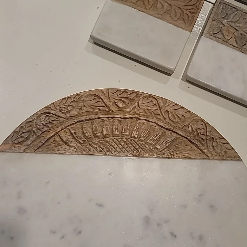 Charcuterie serving board and coasters NWOT
